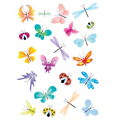 color vector butterflies set